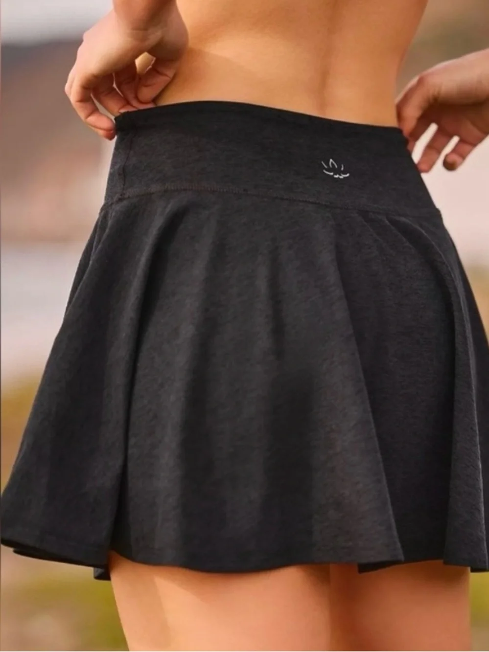 🌻BEYOND YOGA Heathered Black Athletic Activewear Skort Size XS